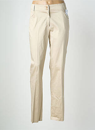 Pantalon slim țesătură poplin mărime normală bej QUATTRO femeie