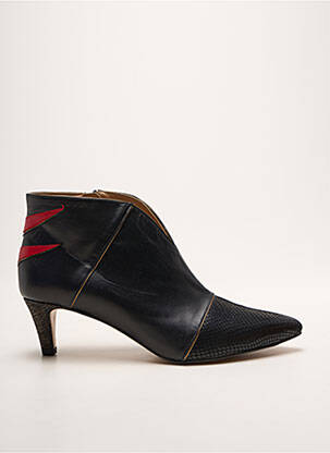 Botine/ghete țesătură satinată toc de 4 la 6 cm negru CRÉATIS femeie
