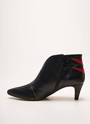 Botine/ghete țesătură satinată toc de 4 la 6 cm negru CRÉATIS femeie
