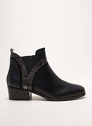 Botine/ghete țesătură satinată toc de 4 la 6 cm negru EMILIE KARSTON femeie