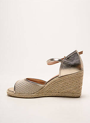 Espadrile țesătură satinată toc de 7 la 9 cm auriu EMILIE KARSTON femeie