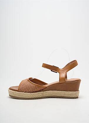 Espadrile țesătură satinată toc de 4 la 6 cm maro EMILIE KARSTON femeie