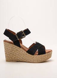 Sandale/pantofi decupați toc platformă toc de 7 la 9 cm negru EVA FRUTOS femme