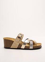 Șlapi țesătură țesătură cu sclipici toc de 4 la 6 cm auriu LA MAISON DE L'ESPADRILLE femme