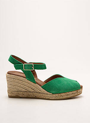 Espadrile închidere cu buclă(e) toc de 7 la 9 cm verde LA MAISON DE L'ESPADRILLE femeie