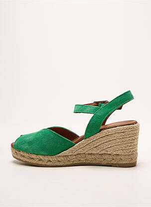 Espadrile închidere cu buclă(e) toc de 7 la 9 cm verde LA MAISON DE L'ESPADRILLE femeie