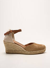 Espadrile vârf rotund toc de 7 la 9 cm maro LA MAISON DE L'ESPADRILLE femme