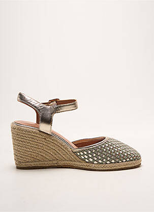 Espadrile țesătură satinată toc de 7 la 9 cm verde EMILIE KARSTON femeie