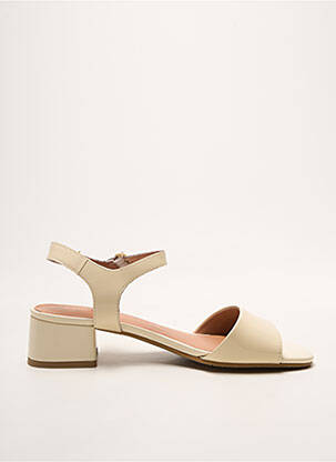 Sandale/pantofi decupați material neted toc de 4 la 6 cm bej EMILIE KARSTON femeie