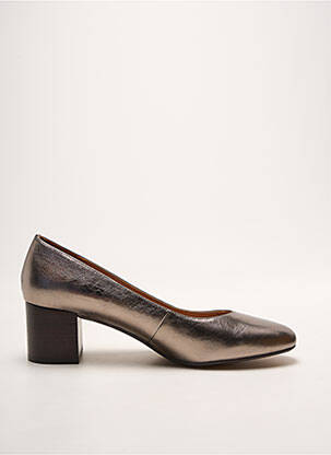 Pantofi cu toc țesătură satinată toc de 4 la 6 cm auriu EMILIE KARSTON femeie