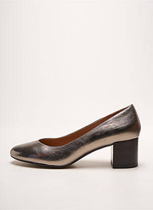Pantofi cu toc țesătură satinată toc de 4 la 6 cm auriu EMILIE KARSTON femeie