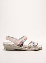 Sandale/pantofi decupați țesătură satinată toc de 4 la 6 cm bej SUAVE femme
