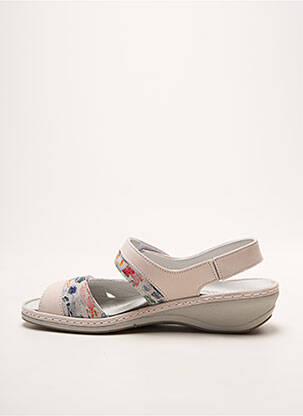 Sandale/pantofi decupați țesătură satinată toc de 4 la 6 cm bej SUAVE femme