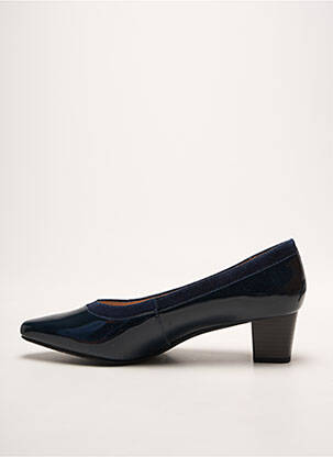 Pantofi cu toc material neted toc de 4 la 6 cm albastru SWEET femeie