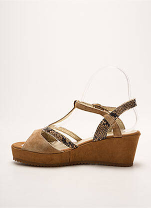 Sandale/pantofi decupați toc platformă toc de 4 la 6 cm maro SWEET femme