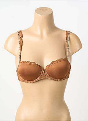 Sutien efect material satinat sutien balconet cu decolteu înalt maro MARIE JO femeie