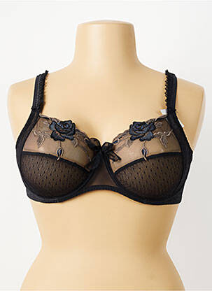Sutien efect material satinat sutien cupe întregi cu decolteu înalt negru EMPREINTE femeie