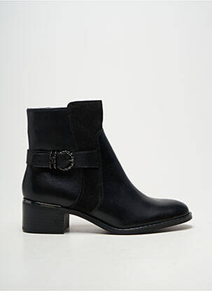 Botine/ghete țesătură satinată toc de 4 la 6 cm negru TAMARIS femeie