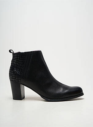 Botine/ghete țesătură satinată toc de 7 la 9 cm negru MAM'ZELLE femeie