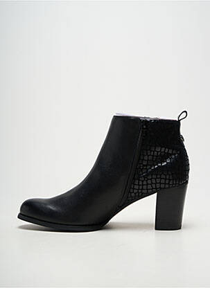 Botine/ghete țesătură satinată toc de 7 la 9 cm negru MAM'ZELLE femeie