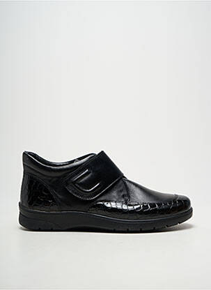 Botine/ghete țesătură satinată toc plat până la 3 cm negru ARA femme
