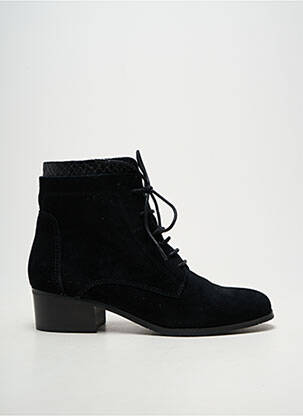 Botine/ghete țesătură satinată toc de 4 la 6 cm negru SWEET femeie