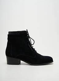 Botine/ghete țesătură satinată toc de 4 la 6 cm negru SWEET femme