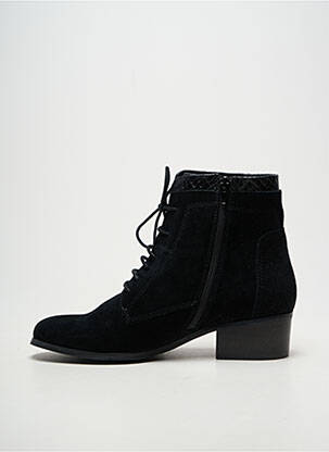 Botine/ghete țesătură satinată toc de 4 la 6 cm negru SWEET femeie