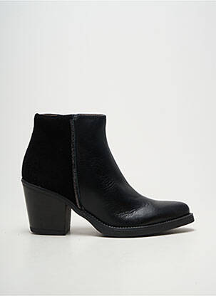 Botine/ghete țesătură satinată toc de 7 la 9 cm negru PATRICIA MILLER femeie