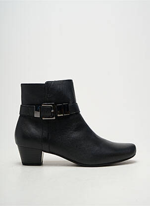 Botine/ghete țesătură satinată toc de 4 la 6 cm negru SWEET femeie