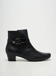 Botine/ghete țesătură satinată toc de 4 la 6 cm negru SWEET femme
