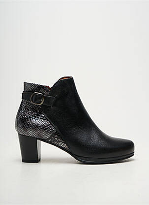 Botine/ghete țesătură satinată toc de 4 la 6 cm negru KARSTON femeie