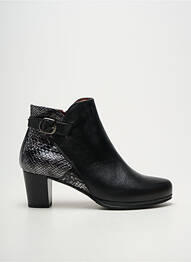 Botine/ghete țesătură satinată toc de 4 la 6 cm negru KARSTON femme