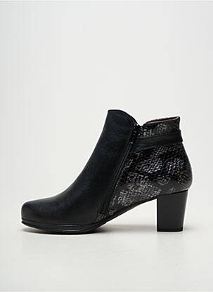 Botine/ghete țesătură satinată toc de 4 la 6 cm negru KARSTON femeie