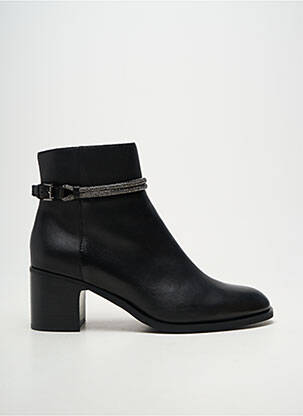 Botine/ghete țesătură satinată toc de 4 la 6 cm negru MAM'ZELLE femeie