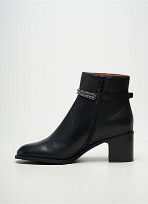 Botine/ghete țesătură satinată toc de 4 la 6 cm negru MAM'ZELLE femeie