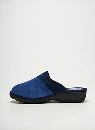 Papuci/pantofi de casă vârf rotund toc de 4 la 6 cm albastru FARGEOT femeie