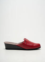 Papuci/pantofi de casă talpă exterioară din piele toc de 4 la 6 cm roșu HELLER femme