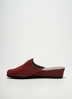 Papuci/pantofi de casă țesătură satinată toc de 4 la 6 cm roșu HELLER femeie