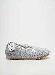 Papuci/pantofi de casă țesătură satinată toc plat până la 3 cm argintiu CHAUSSE MOUTON femme