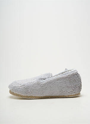 Papuci/pantofi de casă țesătură satinată toc plat până la 3 cm argintiu CHAUSSE MOUTON femeie