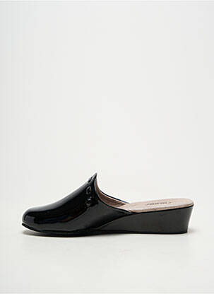 Papuci/pantofi de casă vârf rotund toc de 4 la 6 cm negru HELLER femme