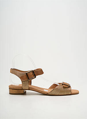 Sandale/pantofi decupați material neted toc plat până la 3 cm maro EMILIE KARSTON femeie