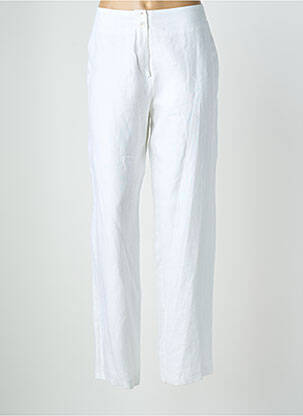 Pantalon drept închidere cu fermoar sub clapetă cu nasturi alb QUATTRO femeie