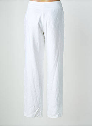 Pantalon drept închidere cu fermoar sub clapetă cu nasturi alb QUATTRO femeie