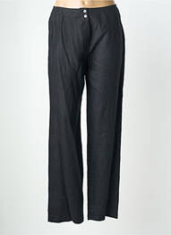 Pantalon drept închidere cu fermoar sub clapetă cu nasturi negru QUATTRO femme