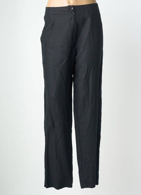 Pantalon drept închidere cu fermoar sub clapetă cu nasturi negru QUATTRO femme