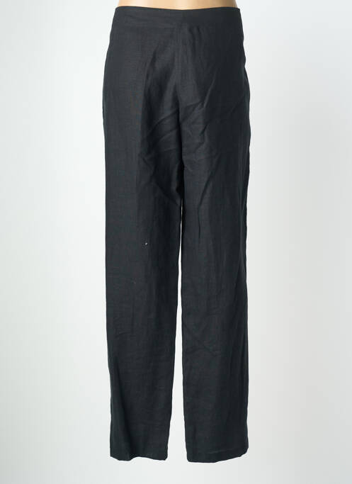 Pantalon drept închidere cu fermoar sub clapetă cu nasturi negru QUATTRO femme