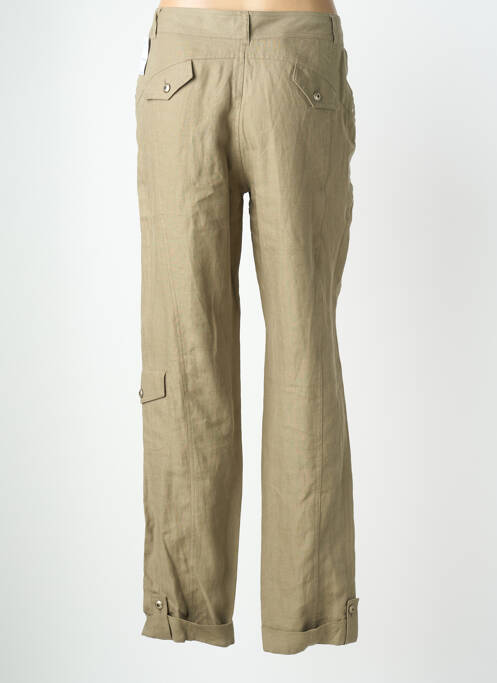 Pantalon drept închidere cu fermoar sub clapetă cu nasturi verde QUATTRO femme
