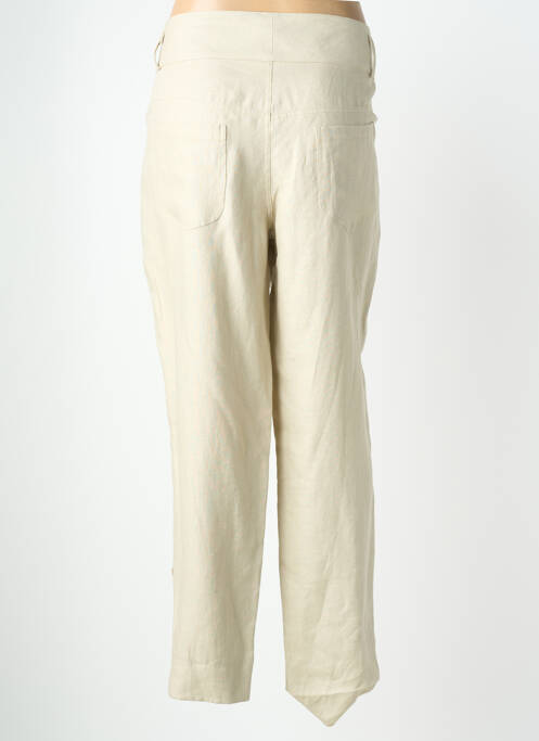 Pantalon drept închidere cu fermoar sub clapetă cu nasturi bej QUATTRO femme